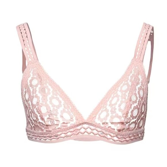 New Stella McCartney Mia Remembering Stretch-Lace Triangle Barbie Pink Blush Bra - Picture 7 of 12